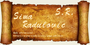 Sima Radulović vizit kartica